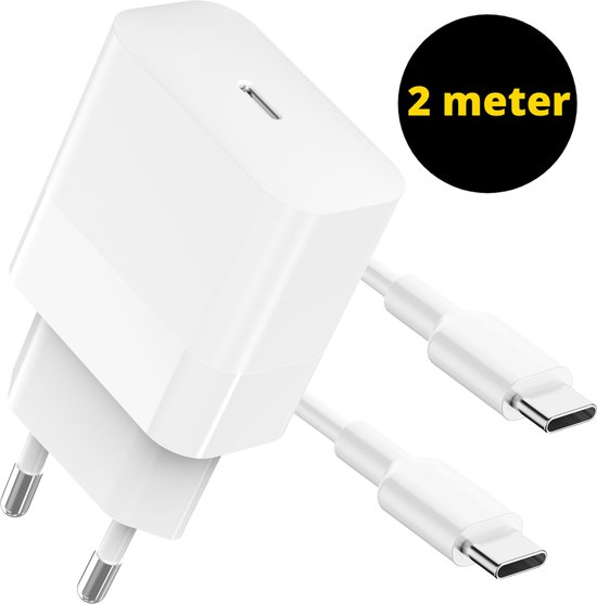 ThunderGold USB C Adapter + USB C Kabel 2 Meter 60W - USB C Oplader - Adapter USB C - Oplader USB C - USB C Lader - Snellader USB C - USBC lader - Universeel