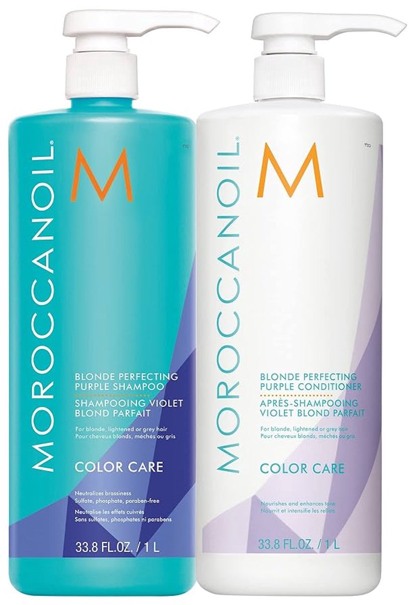 Moroccanoil Blonde Perfecting Purple Duo Shampoo & Conditioner 1000ml