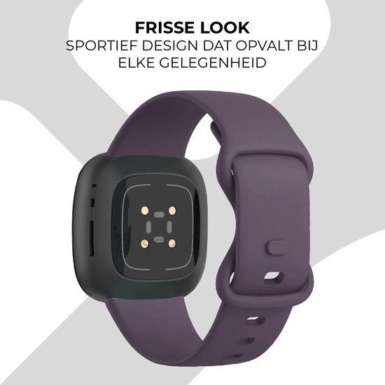 Bracelet Smartwatch Strap-it - Bracelet de montre en silicone adapté pour Fitbit Versa 3 / Fitbit Versa 4 / Fitbit Sense / Fitbit Sense 2 - violet foncé - Taille : Taille S
