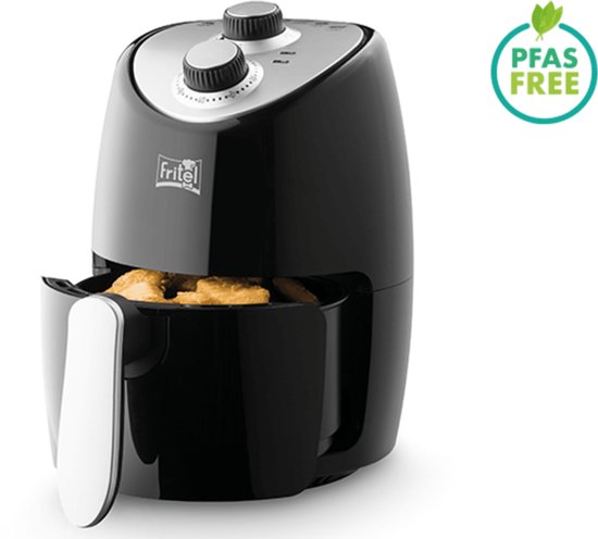 FRITEL Airfryer SnackTastic® 4202 - Compacte Heteluchtfriteuse - 1 tot 2 Pers. - Ideaal voor Kleine portie's - Hetelucht friteuse Singles & Studenten - PFAS-vrij - Zwart - 2 L - 1000W