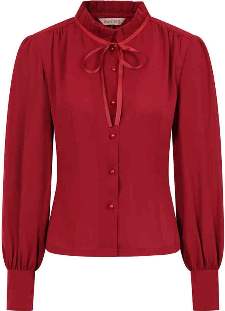 Banned - Helly Blouse - M - Bordeaux rood
