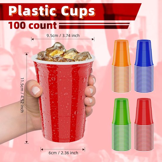 400x Rode plastic beker - Themaparty Webshop