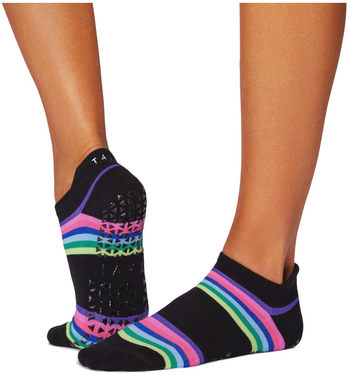 Tavi Savvy Yoga No-Show Grip Socks - Zwart/Groen - 39-43