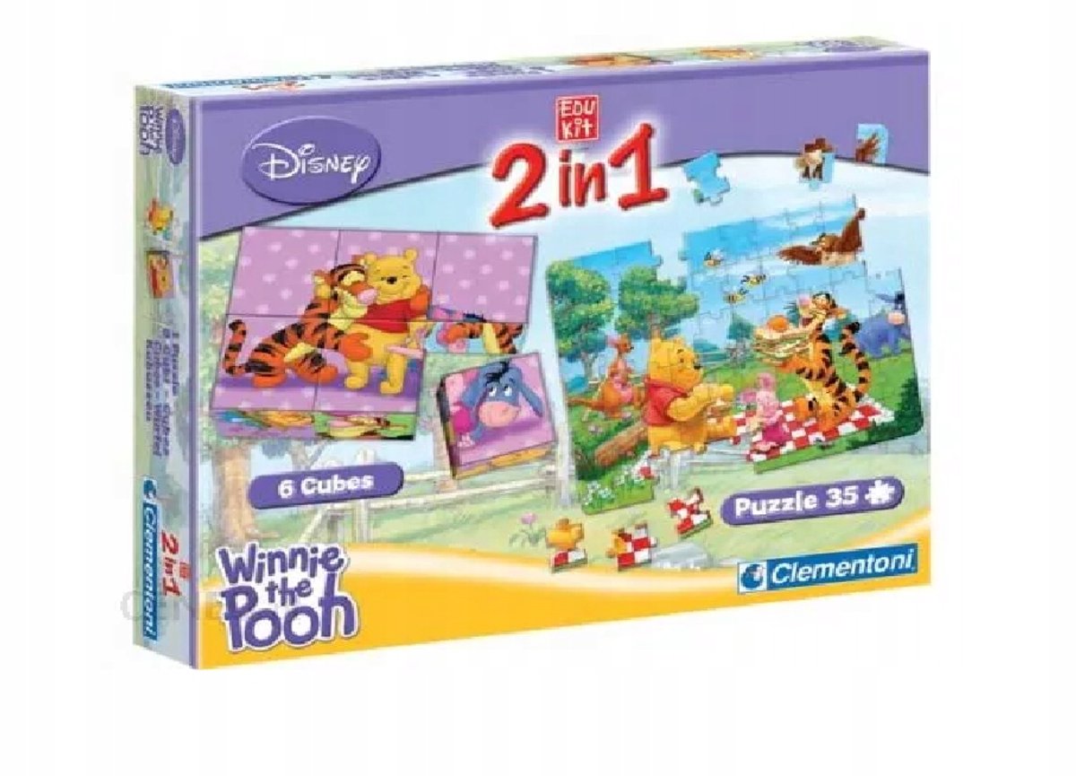 Clementoni 11675 Kubuś Puchatek Puzzle i Klocki