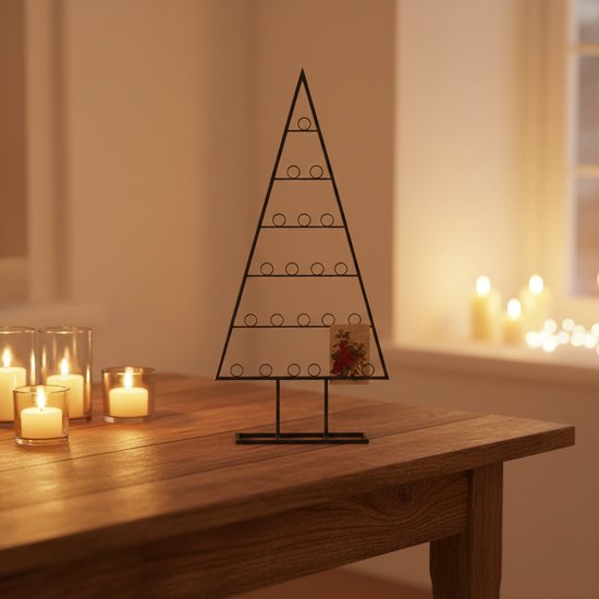 Metalen kerstboom met rondjes | Zwart | 70 cm | It's all about Chri