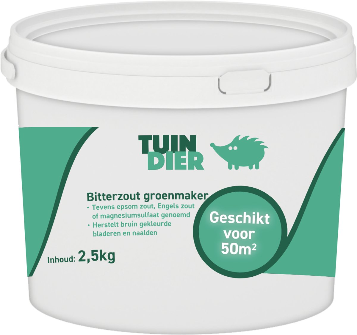 Bitterzout groenmaker | Magnesiumsulfaat | Epsom zout | Engels zout | In handige bewaaremmer | 2.500 gram | 2,5 kilogram | TUIN-DIER