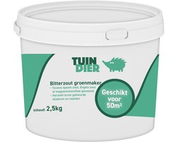 Bitterzout groenmaker | Magnesiumsulfaat | Epsom zout | Engels zout | In handige bewaaremmer | 2.500 gram | 2,5 kilogram | TUIN-DIER