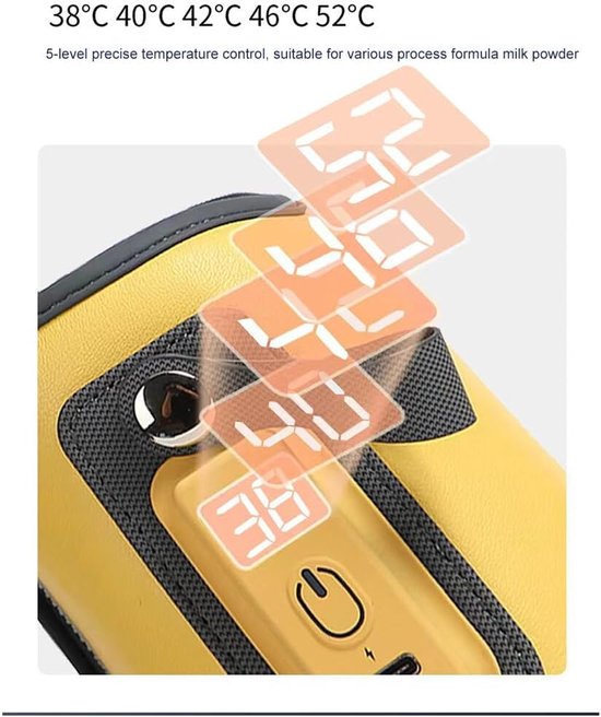 Draagbare USB Flessenwarmer voor Baby's - Temperatuurweergave en Verhitting van Melk en Babyvoeding — afbeelding 5