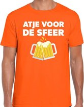 Atje voor de sfeer feest t-shirt oranje voor heren M