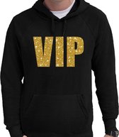 VIP goud glitter tekst hoodie zwart voor heren 2XL