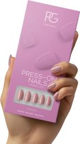 Pink Gellac Press On Nails - 305 Pearly Nude - Round Small Plaknagels - 30 Press On Nagels Met Lijm, 30 Plakstickers, Cleaner Wipe, Nagelvijl, Woodstick en Size Matcher - Snel Aan Te Brengen Plak Nagels Kort - Voor 7-14 Dagen Mooie Nagels