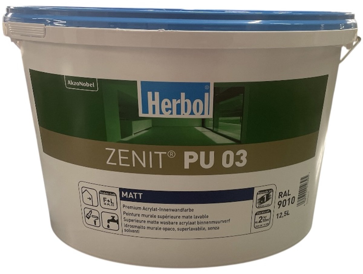 Herbol Zenit PU 03- RAL 9010 - 12.5 Liter