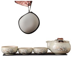 JinSho - Gaiwan Thee Set Village - incl Reisetui