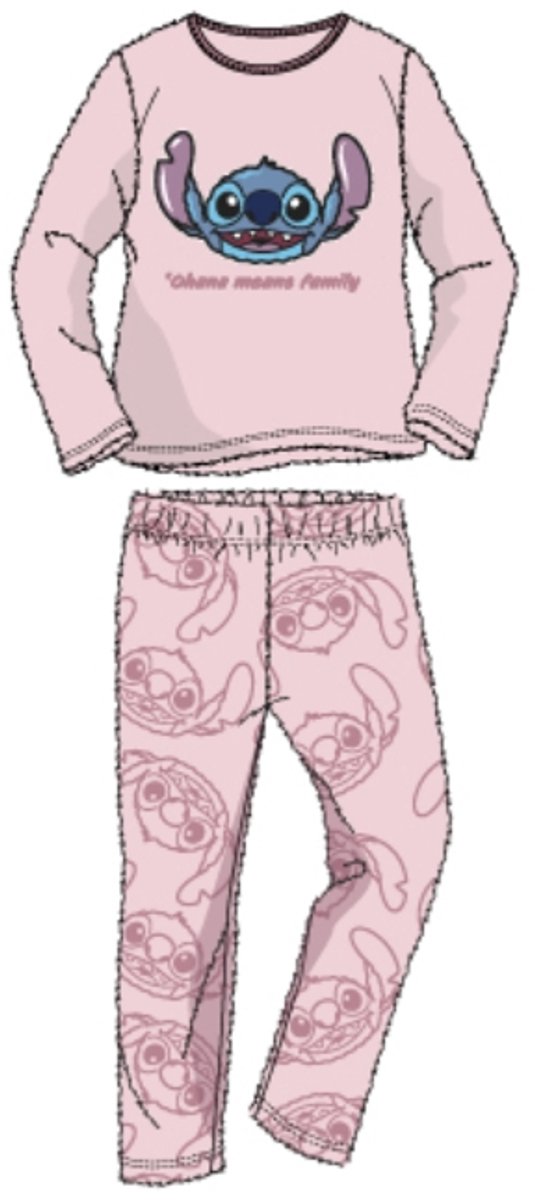 Disney Lilo & Stitch Pyjamaset Fleece roze