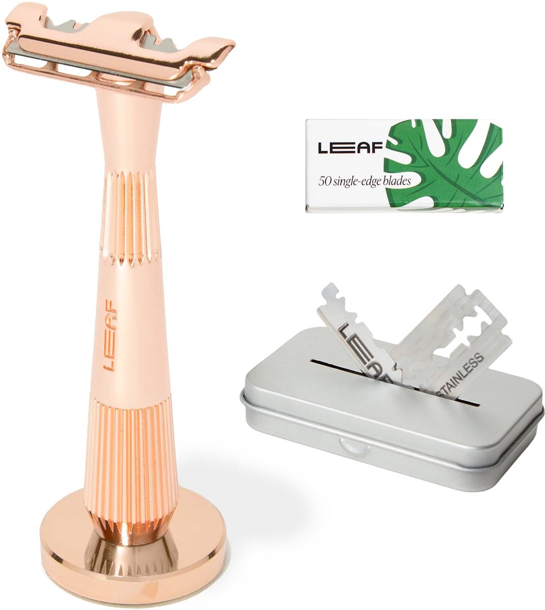 Leaf Shave | The Thorn Razor Rose Gold | Complete Set