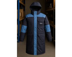 Winterjas Icewear gewatteerd met afritsbare capuchon – marineblauw/lichtblauw – maat L – model 2122A2PB4276