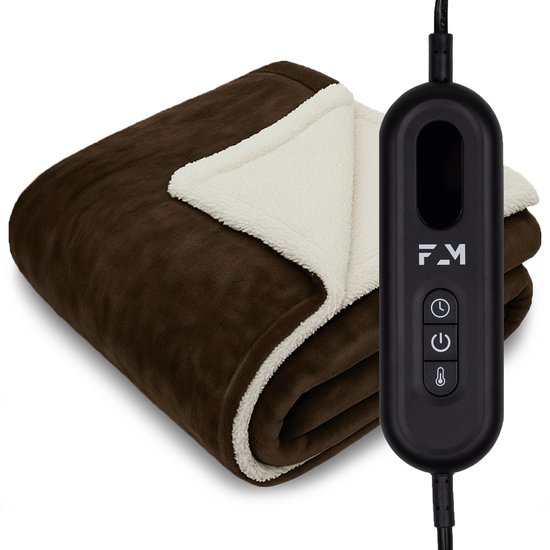 FlowMotion Elektrische Warmtedeken 180x130cm Bruin/Wit