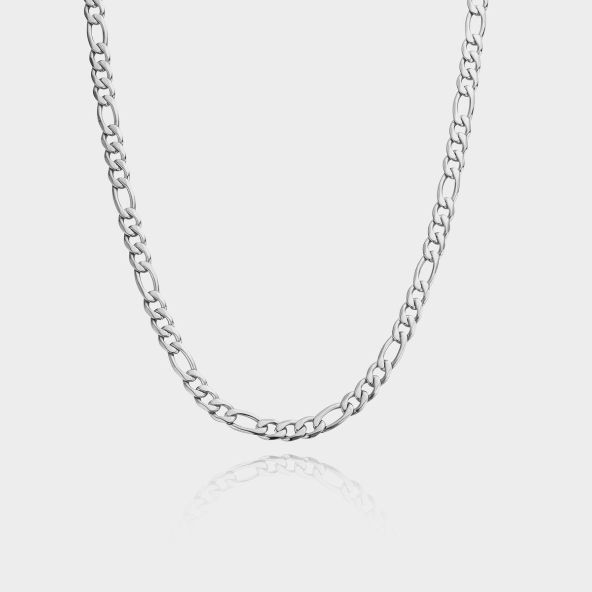 Figaro Ketting 5 mm - Zilveren Schakelketting - 50 cm lang - Ketting Heren - Olympus Jewelry