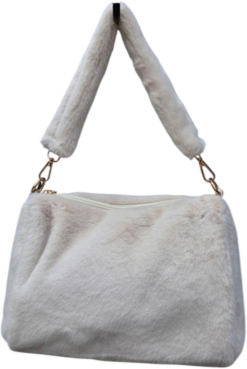 Fluffy Schoudertas - Crossbodytas -Beige