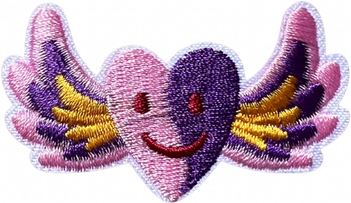 Hart - liefde - valentijn - love - Strijk Embleem Patch 4 cm / 4 cm / roze - carnaval