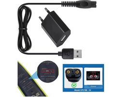 Oplader geschikt voor Philips OneBlade, Trimmers, Multigroom en Scheerapparaten – Vervangt CP1788 – Inclusief Adapter - 5V 1A -1 meter – Wereldwijde spanning (100-240V)