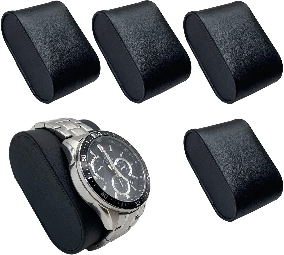 4 pieces watch display mat, watch pillow, watch cushion, jewelry cushion, watch cushion, watch cushion, PU leather, watch box, mat, replacement watch mat (black)