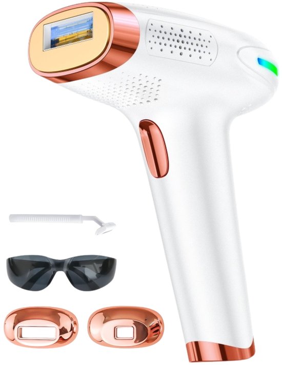 Nawy® IPL Laser Ontharingsapparaat - Epileerapparaat Dames - Laser Ontharing - Pijnloos Ontharen met Ice Cooling - Permanente Ontharing voor alle Lichaamsdelen - voor Mannen en Vrouwen - 999.999 Flitsen - Inclusief Beschermbril en Scheermes