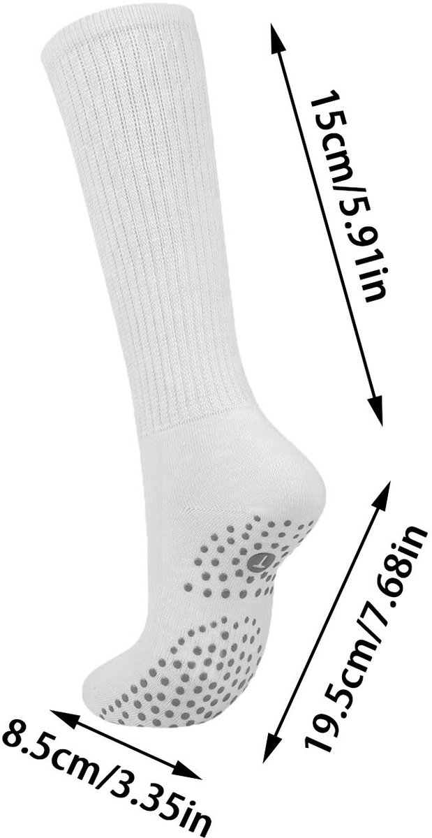 6 paren Yoga Slouch Sokken met Grip, Antislip sokken, antislip sokken pilates, yoga sokken, Grip sokken voor vrouwen en mannen, yoga sokken antislip, voor Workout Ziekenhuis Lange Scrunch Slipper Sokken - Cyslmuk® van Cyslmuk — afbeelding 4