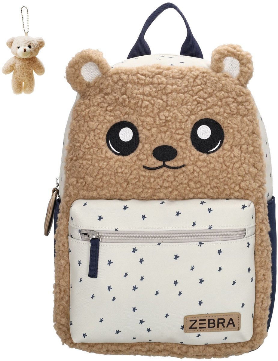 Zebra Rugzak Bear - kinderrugtas, rugtas, kinderrugzak, schooltas, rugtasje, rugzakje + Knuffeltje Beer