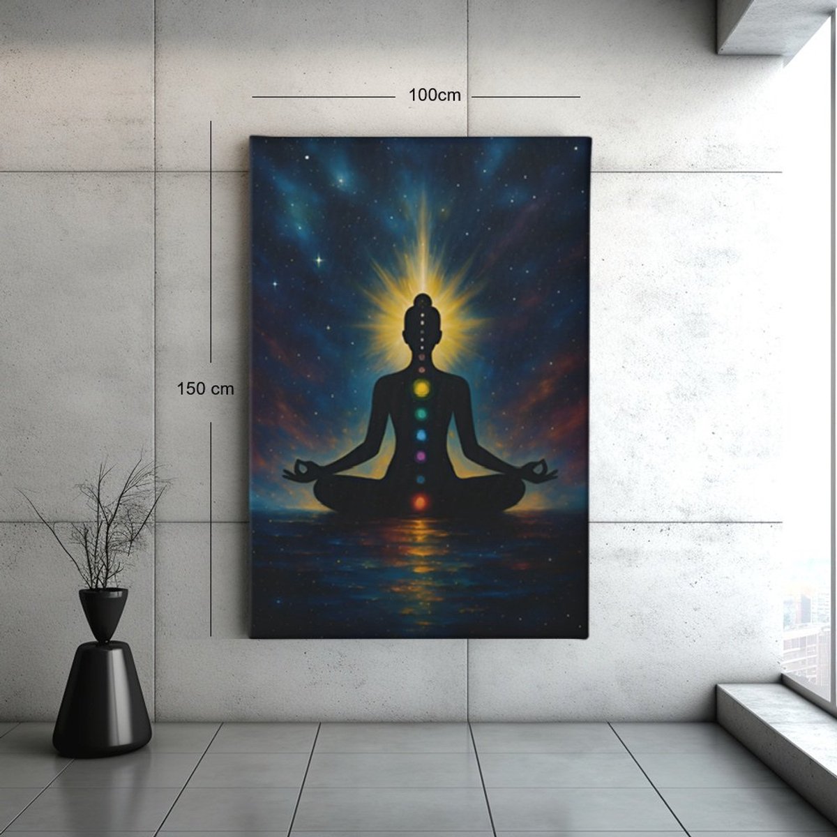 Trendex Global Canvas Schilderij - Abstract - Meditatie - Wanddecoratie - 120x80x2 cm Kleurrijk