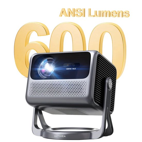 Beamer – Projector – Mini Beamer – Home Cinema Beamer – Draagbare Beamer – 4K Decoding & Native 1080P – Auto Focus & 6D Keystone Correctie