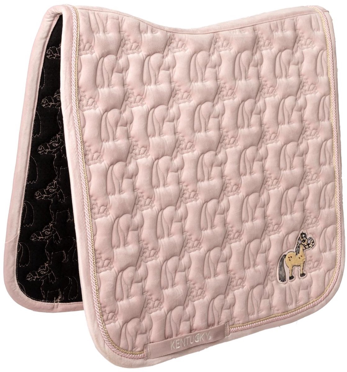 Kentucky Horsewear - Zadeldoek velvet Sammy glitter dressuur oude roze