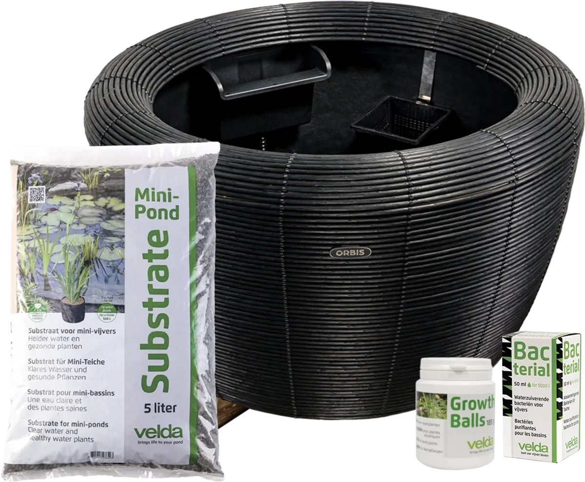 Orbis Mini-Pond Starterset – Inclusief waterval, substraat, plantenvoeding & bacteriën