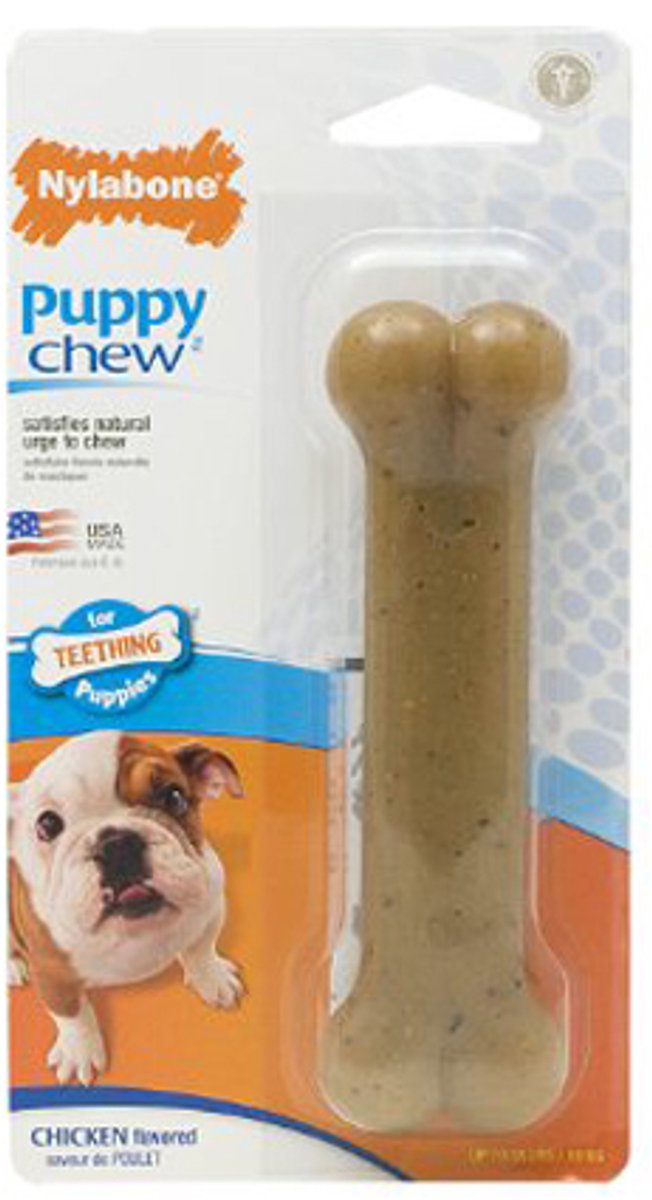 Nylabone Puppy Bone Flexible Bruin - Hondenspeelgoed - Small Tot 11kg thumbnail 5