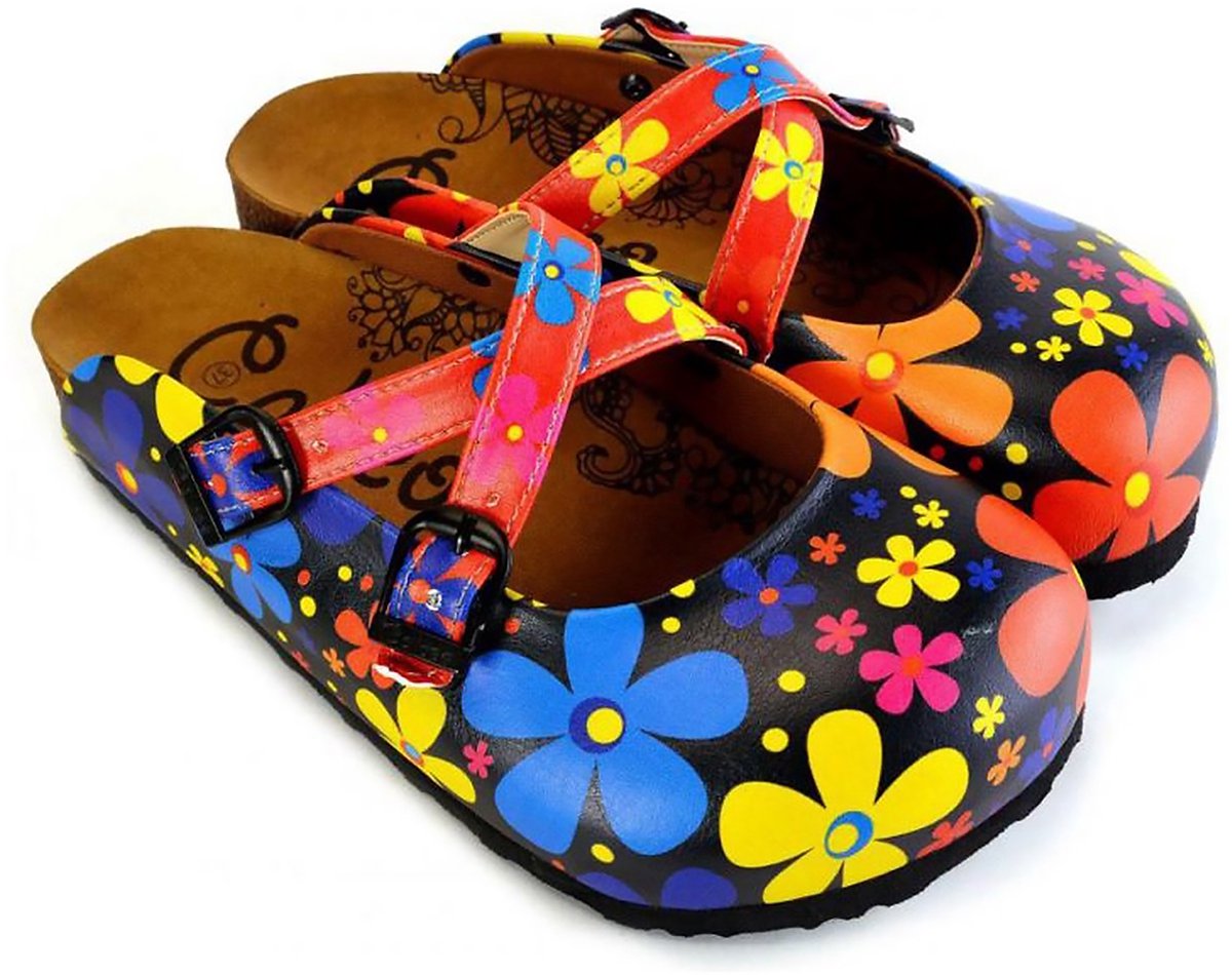 Goby Colored Daisy's Clogs – Handgemaakt – Premium Kwaliteit – Maat 40