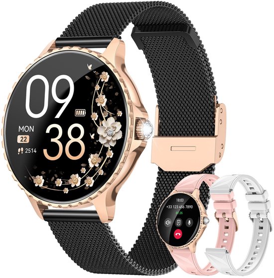 LIGE Smartwatch Voor Dames – 1,43 Inch AMOLED, 120+ Sportmodi, Hartslag, SpO2, Menstruatie, IOS/Android