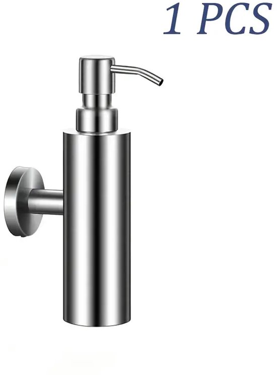 GOLDMAN SERVICE Zeepdispenser voor aan de muur, 1000 ml, roestvrij staal 304, oplaadbaar, lekvrije drukschakelaar, installatie met schroeven, voor commercieel en privégebruik