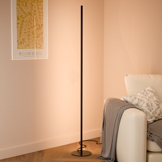Creatieve LED-vloerlamp 3000-6500K Staande lampen Moderne minimalistische verticale lamp Gepolijste metalen hoge lampen Sfeervolle staande LED- vloerlampen Oogverzorgende LED-vloerpaallamp voor woonk