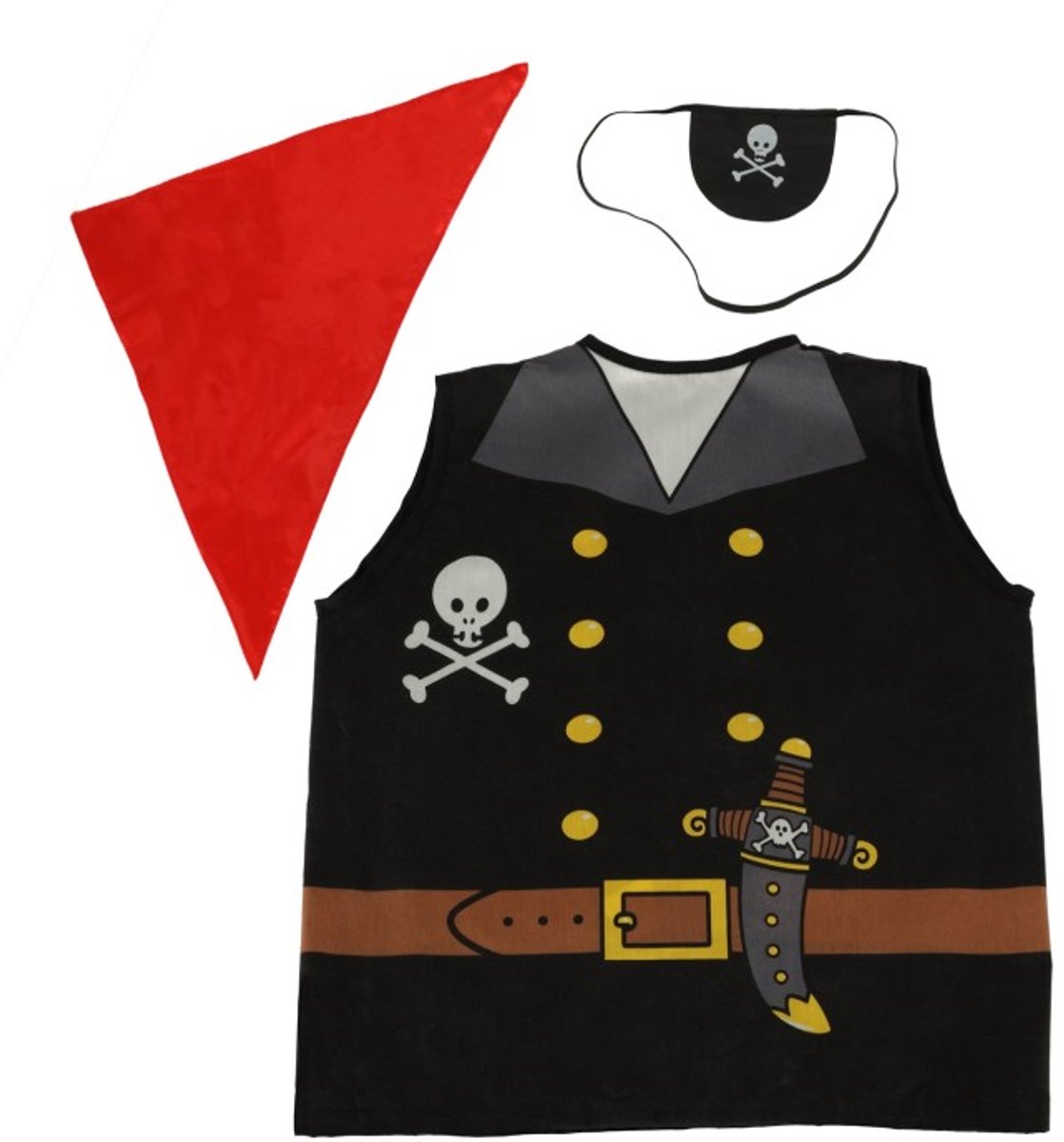 Goodz4All Carnavalskleding Verkleedkleding Kind Piraat Kostuum - Hoofddoek - Ooglapje Piraten