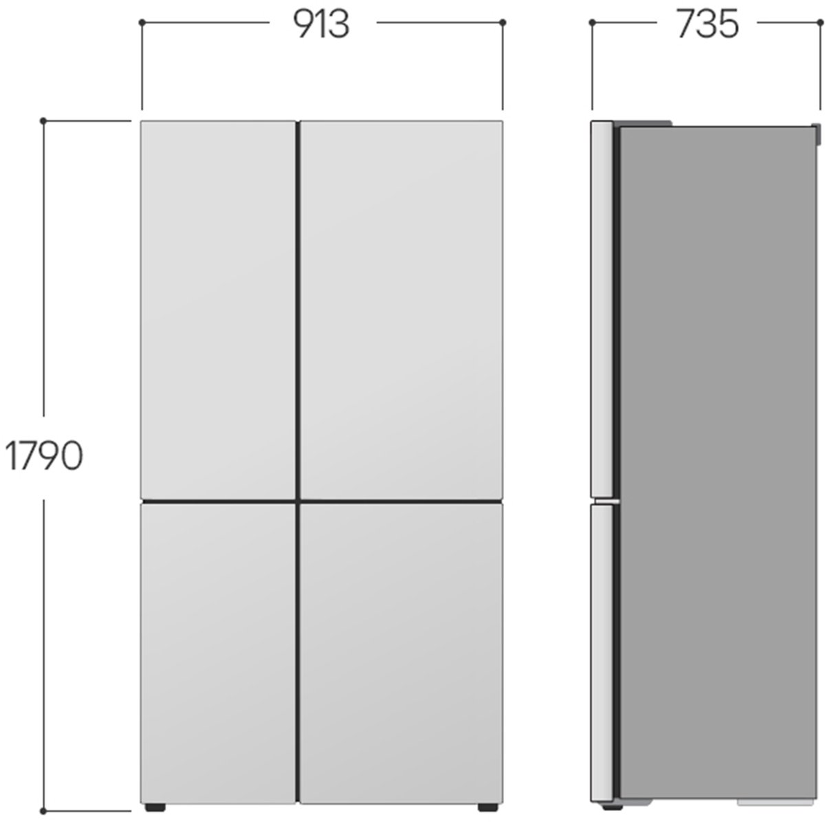 LG GSLC41PYPE Amerikaanse koelkast 641L met water- en ijsdispenser zonder leidingwerk - SpacePlus icemaker - LinearCooling voor stabiele versheid - ruime 641L inhoud voor gezinnen en stille. Energieklasse E — afbeelding 3