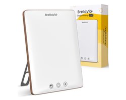 BrellaVio Daglichtlamp PRO - 12.000 Lux - Hout kleur - Incl. Opberghoes - UV-vrije LED Lamp - Daglicht Lampen - Hobby Bureaulamp