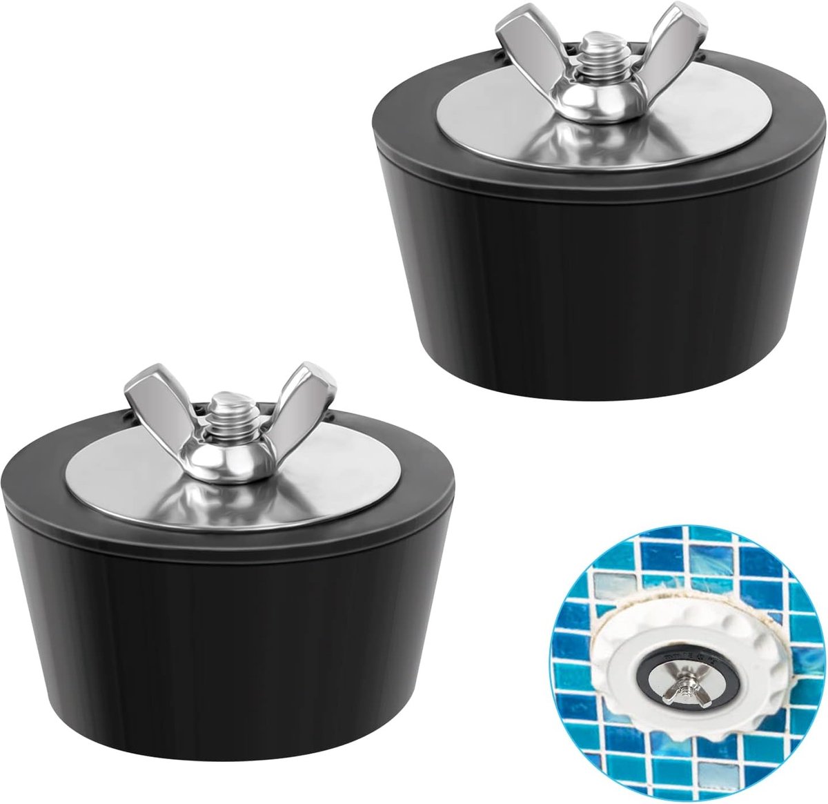 Crrynuo 1 Stuk – Zwembadplug – Zwembad Filterpomp – Filterpomp Zeefgatplug – Rvs Zwembadplug – Zwart – 45mm Crrynuo 1 Stuk – Zwembadplug – Zwembad Filterpomp – Filterpomp Zeefgatplug – Rvs Zwembadplug – Zwart – 45mm