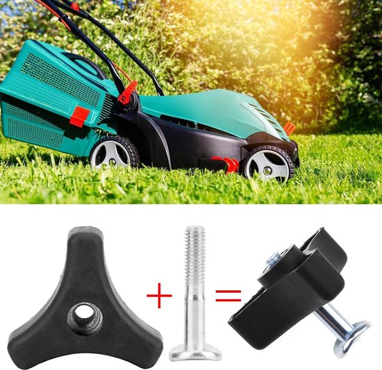 4-pack - Grasmaaier handvat schroeven - Universele grasmaaier moeren en bouten - Grasmaaier accessoires, vervangende bouten, driehoekige handgrepen, geschikt voor de meeste grasmaaiers van Merkloos	 — afbeelding 4