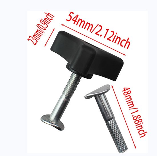 4-pack - Grasmaaier handvat schroeven - Universele grasmaaier moeren en bouten - Grasmaaier accessoires, vervangende bouten, driehoekige handgrepen, geschikt voor de meeste grasmaaiers van Merkloos	 — afbeelding 5