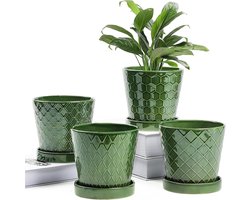 Famanu Plantenpotten voor binnen - 5 inch keramische bloempo