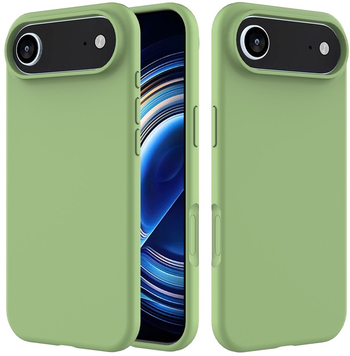Zenzotek Hoesje Geschikt voor iPhone 17 Air - Telefoonhoesje - Valbestendig vloeibaar silicone - Mintgroen