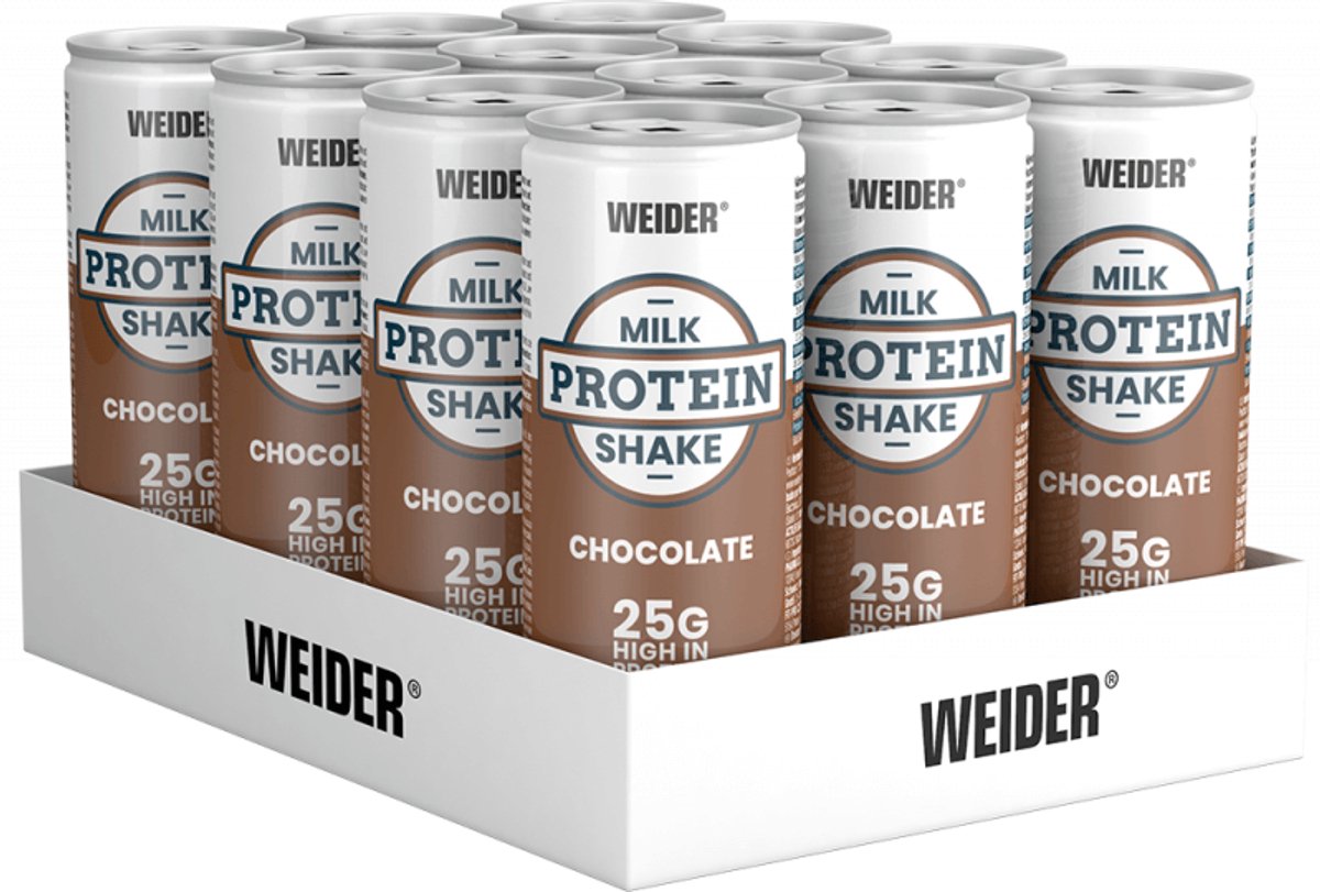 Weider Milk Protein Shake (12x250ml) Chocolate - Eiwitten - Eiwit RTD