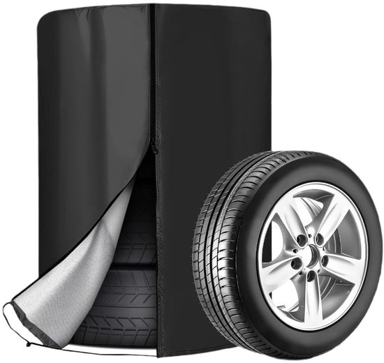 Bandenhoes - 1 stuk - Voor 4 banden - Bandenopslag - 420D - 73*110cm - Autobandentas - Hoes voor autobanden – Waterdicht - Zonwerend - Stofdicht - Autobandenhoes - Winterbandenhoes - Zwart