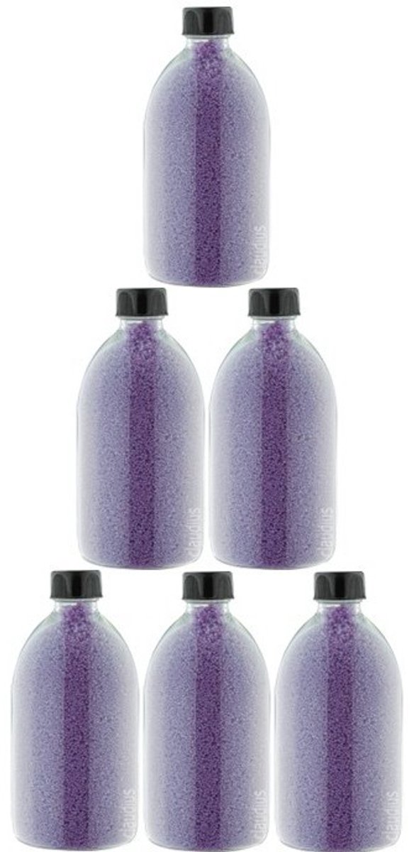 Badkaviaar Lavendel - 400 gram - Fles met zwarte dop - set van 6 stuks - bad parels voor in bad