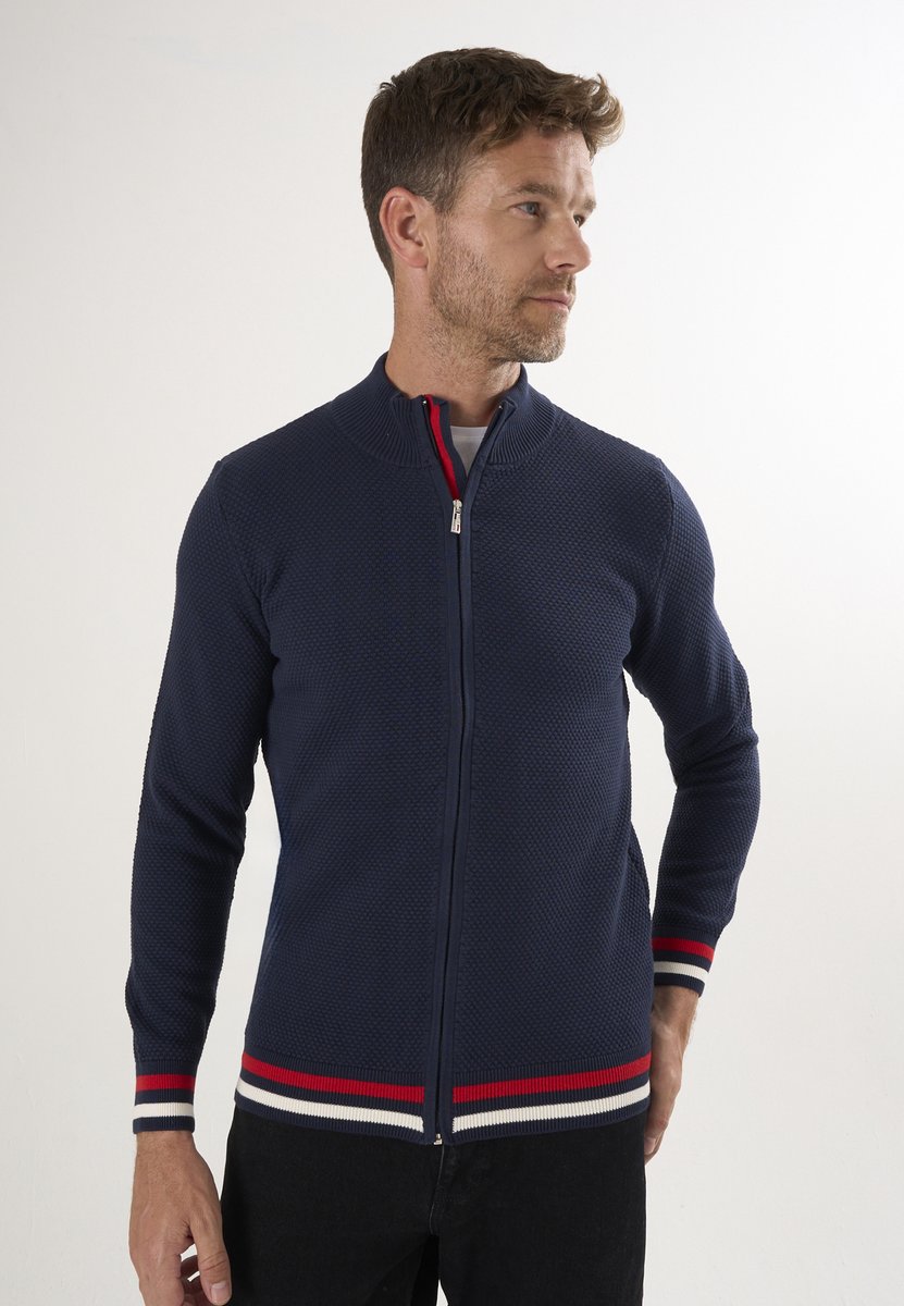Felix Hardy Vest Met Rits - Cardigan - 100% Katoen Heren Navy - M
